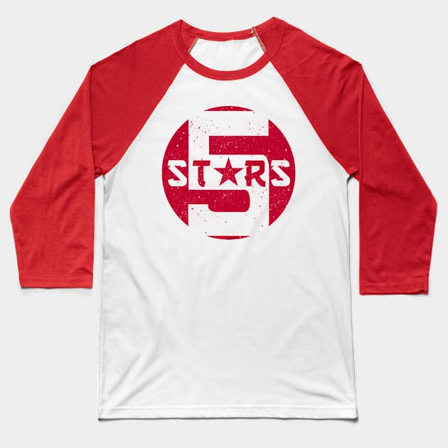 5 Stars Baseball T-Shirt by Indy Handshake